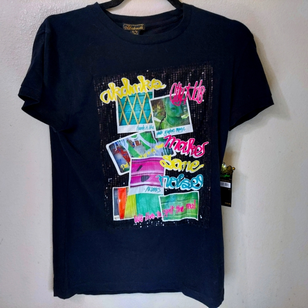 Akademiks City Kid Tee Black Size XL Unisex